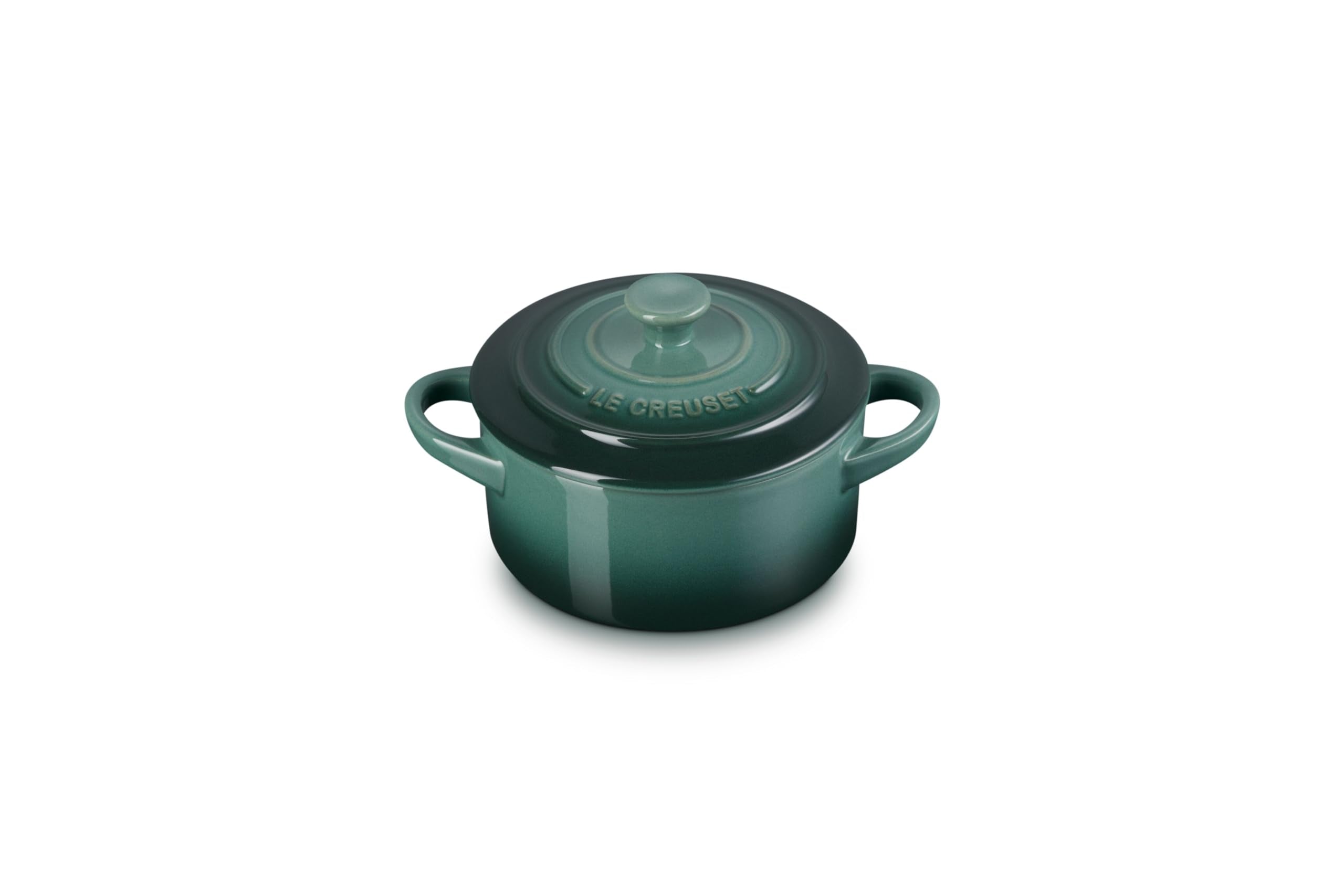 Le Creuset Cocotte mini redonda de piedra en color Alcachofa para porciones elegantes