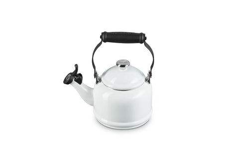Le Creuset Demi Tetera Esmalte Acero Blanco, frente elegante para hervir agua rápidamente