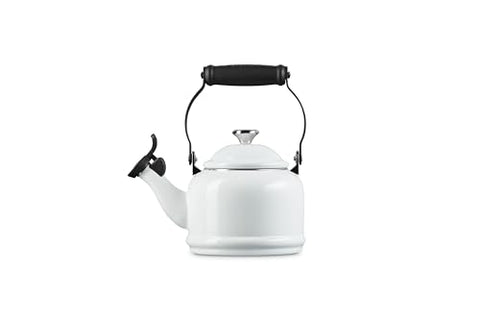 Le Creuset Demi Tetera Esmalte Acero Blanco, manija embellecida para un vertido cómodo