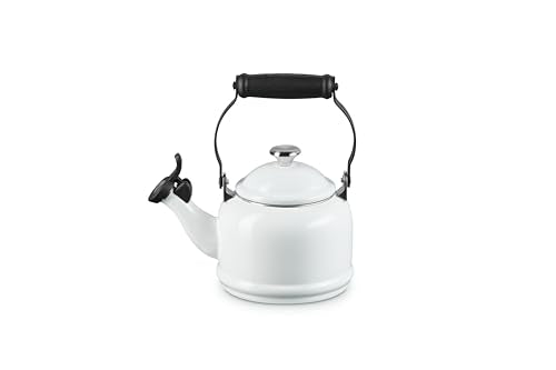 Le Creuset Demi Tetera Esmalte Acero Blanco, tapa y mango ergonómicos para verter con control