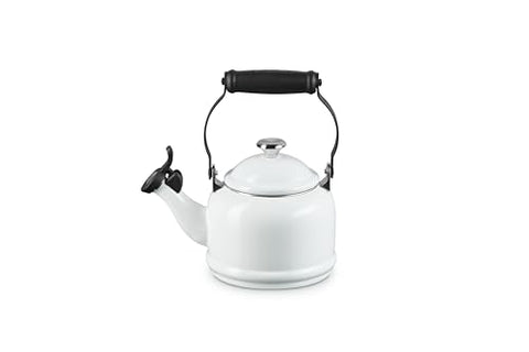 Le Creuset Demi Tetera Esmalte Acero Blanco, tapa y mango ergonómicos para verter con control