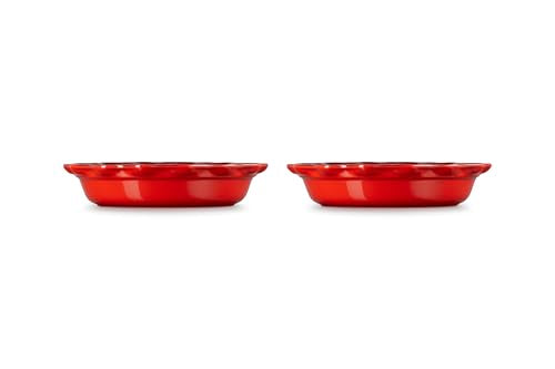 Le Creuset Molde para Tarta Heritage Fluted Cerise, revestimiento antiadherente para desmoldar fácilmente.