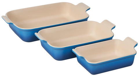 Le Creuset Heritage: fuente rectangular de 12,5 pulgadas con distribución de calor uniforme.