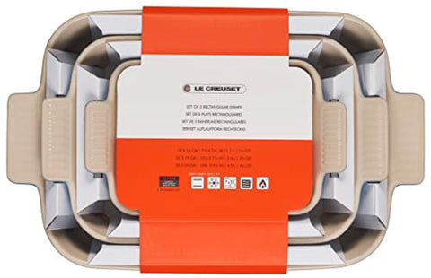 Le Creuset Heritage: vista general de la fuente rectangular, duradera y apta para hornear.