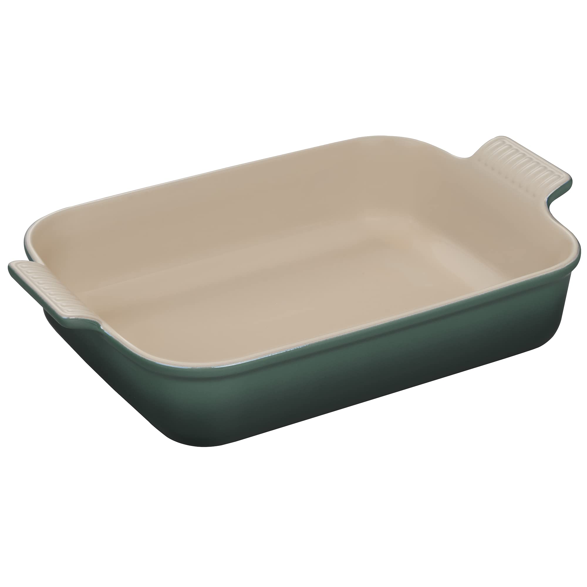 Le Creuset Heritage Rectangular 4qt Artichaut, plato rectangular que mantiene temperatura uniforme para hornear y servir.