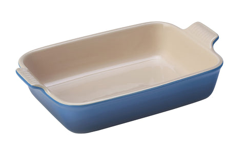 Le Creuset Heritage: fuente rectangular Marseille, exterior esmaltado resistente a rayaduras y manchas
