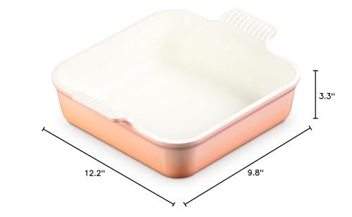 Uso casero de Le Creuset Heritage Square 3qt Peche para guisos y horneado