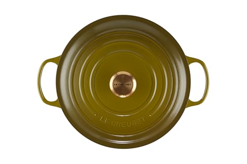 Le Creuset interior clara, fondo visible para monitorear cocción
