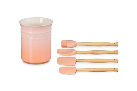 Jarrón de piedra cerámica Le Creuset para ordenar utensilios con estilo.