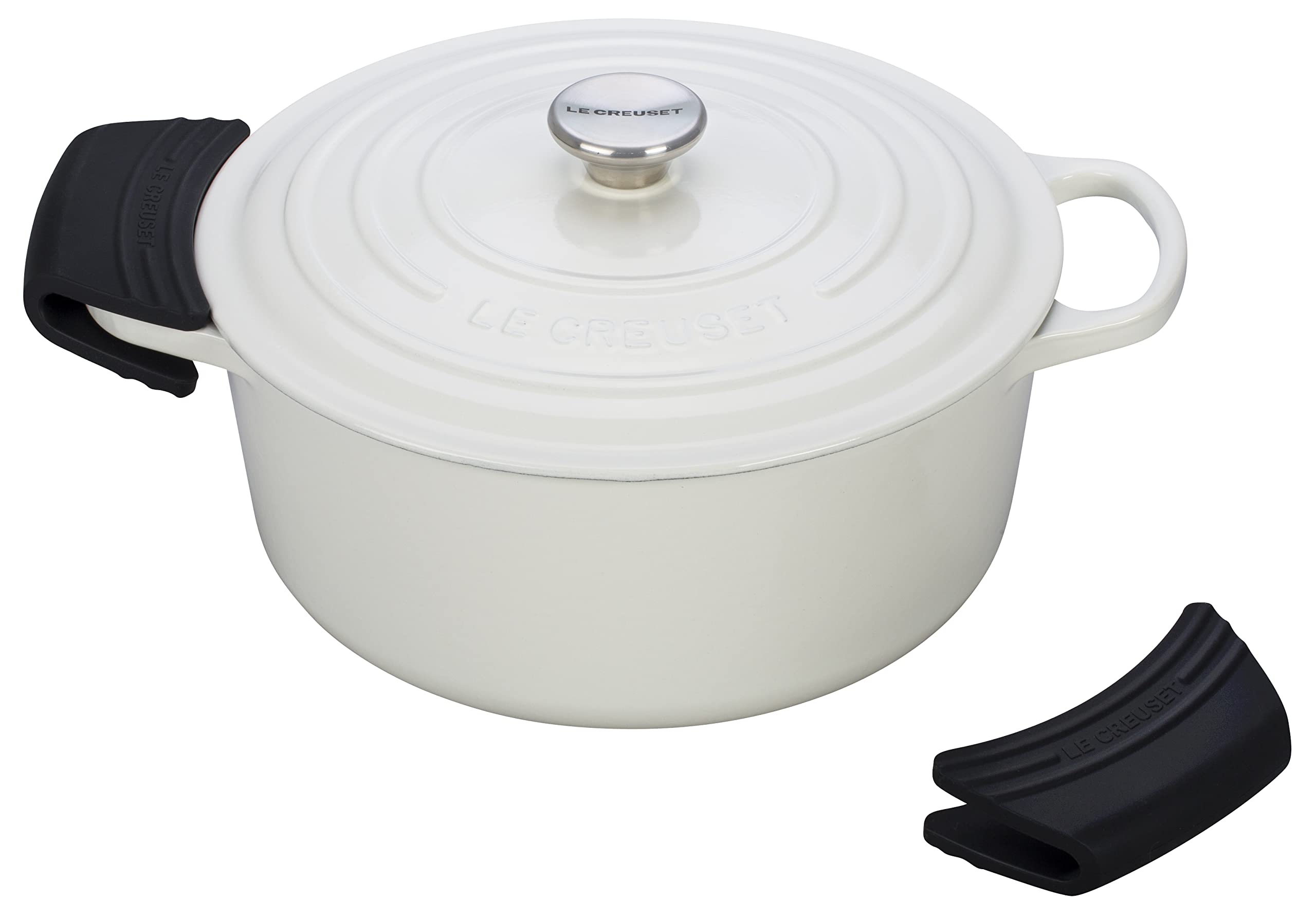 Le Creuset manijas de silicona negro, fáciles de limpiar en lavavajillas