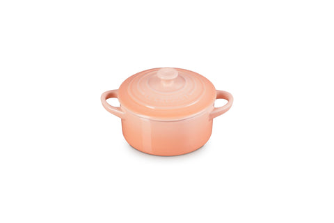 Le Creuset Mini Cocotte Peche, vista frontal, porciones individuales para postres