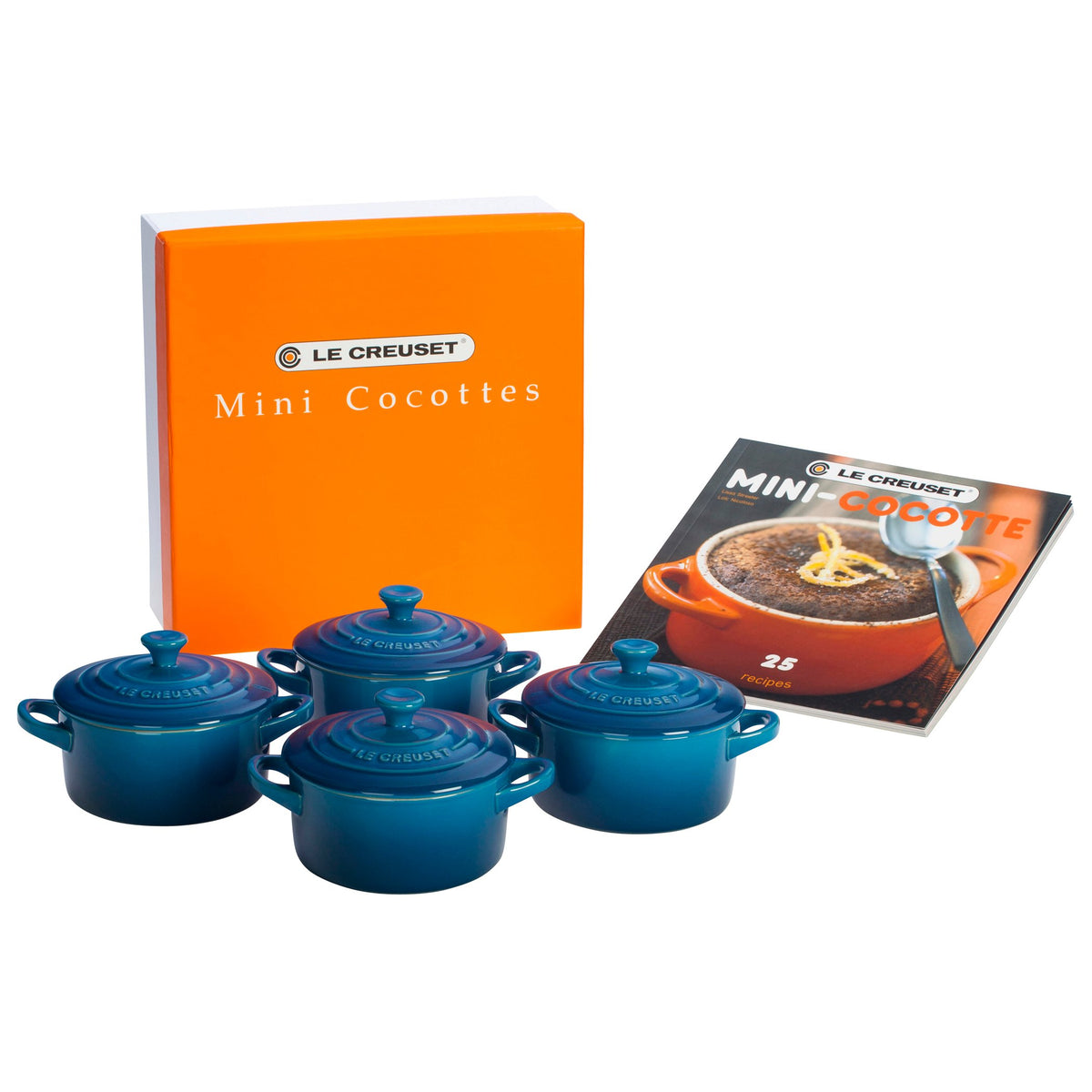 Le Creuset mini cocottes Marseille en color vivo para porciones individuales.