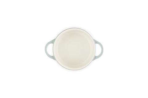 Le Creuset Mini Round Cocotte Sal de Mar, glaseado colorido: evita absorción de sabores y manchas