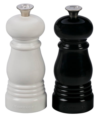 Conjunto Le Creuset molinillos sal pimienta en negro y blanco, uso diario y sabor mejorado