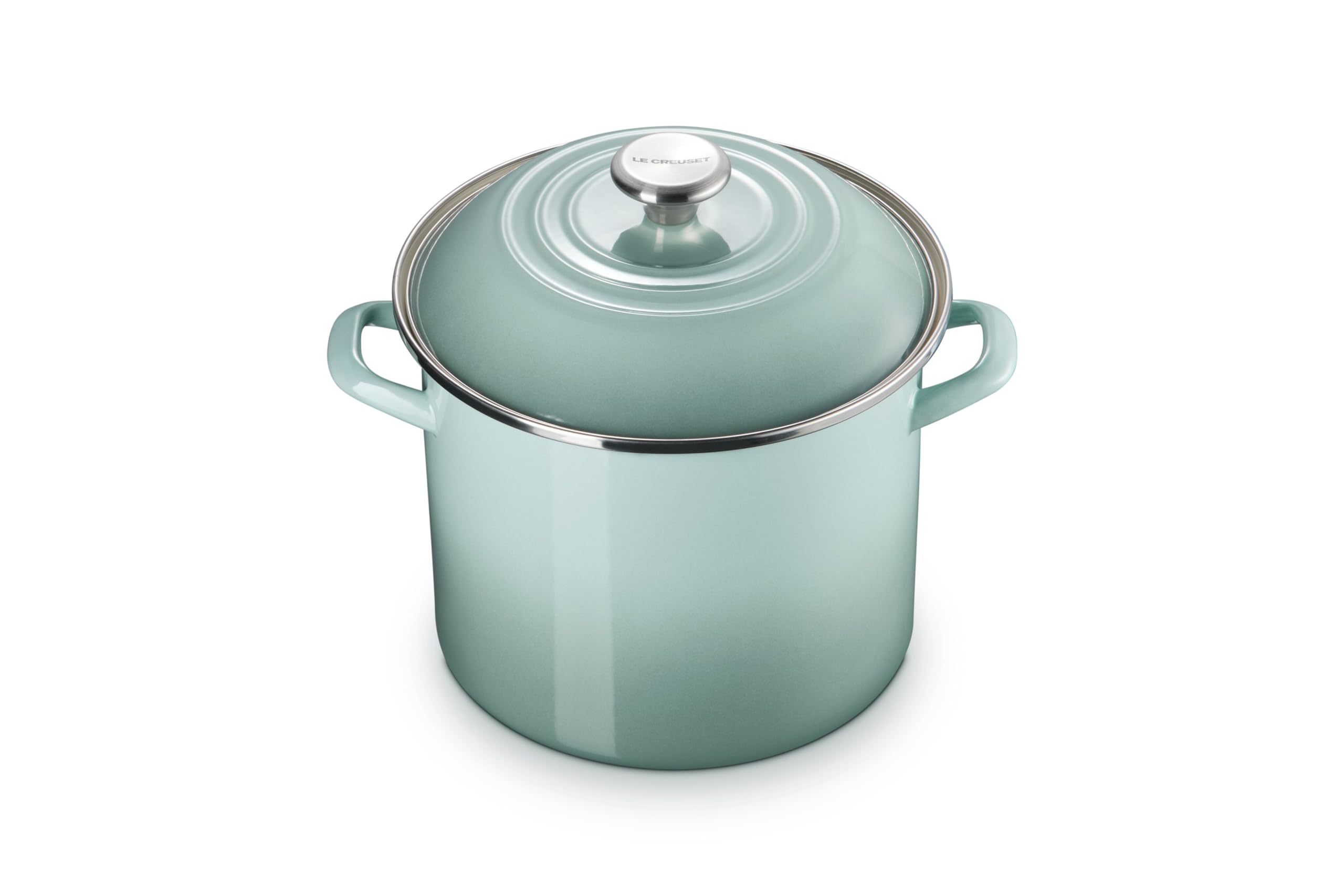 Olla Le Creuset esmaltada en acero 10 qt, escena general para hervir rápido