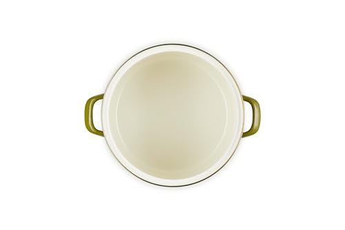 Olla con tapa y mango en oliva, cocción homogénea.