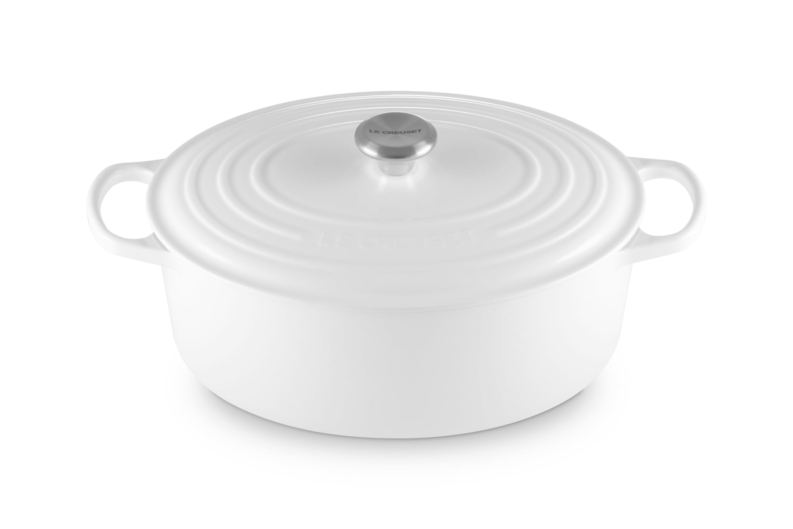 Le Creuset olla oval esmaltada, interior claro para vigilar la cocción y progreso