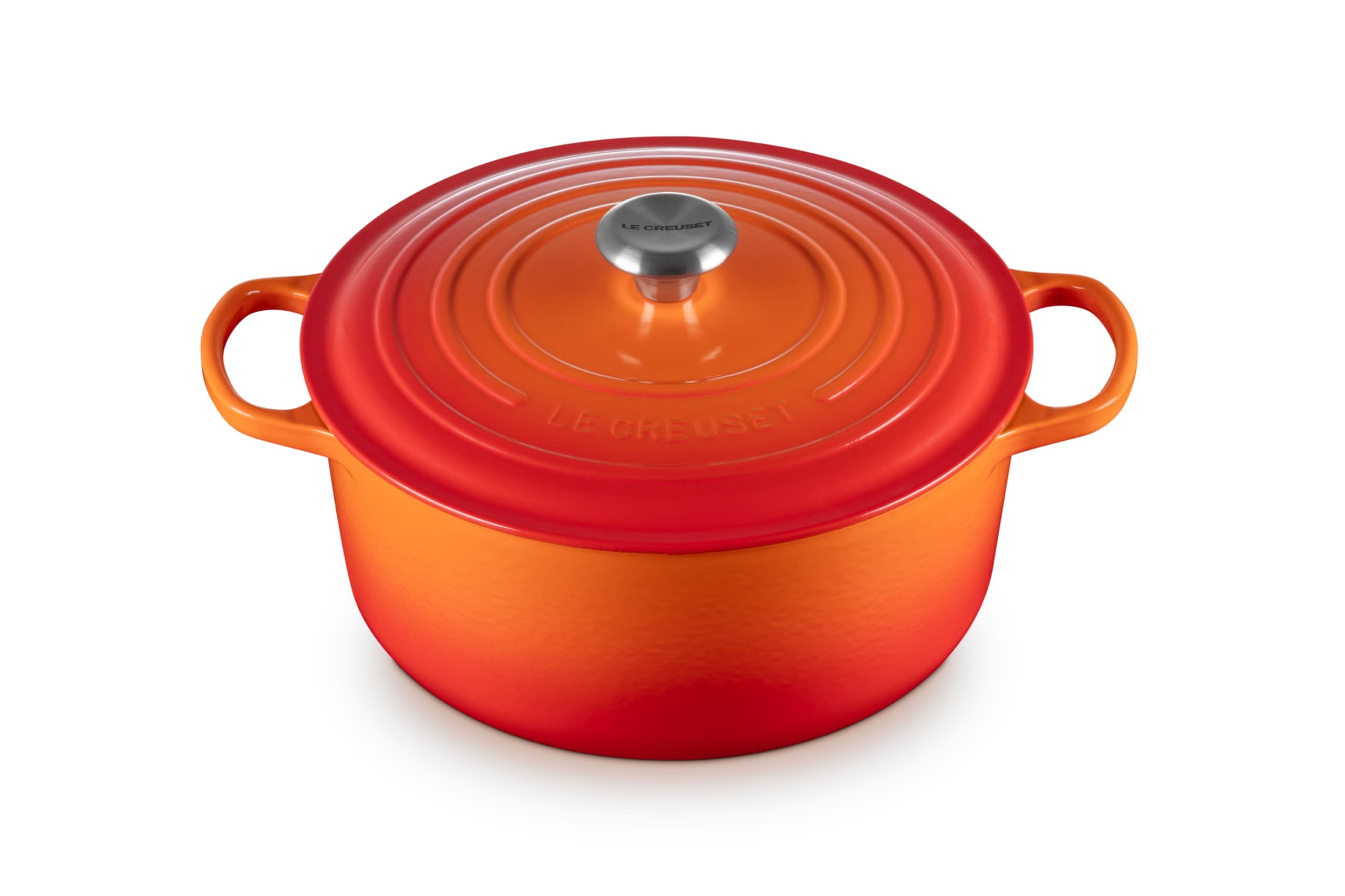 Le Creuset Olla Redonda Flame exterior esmaltado para cocción uniforme