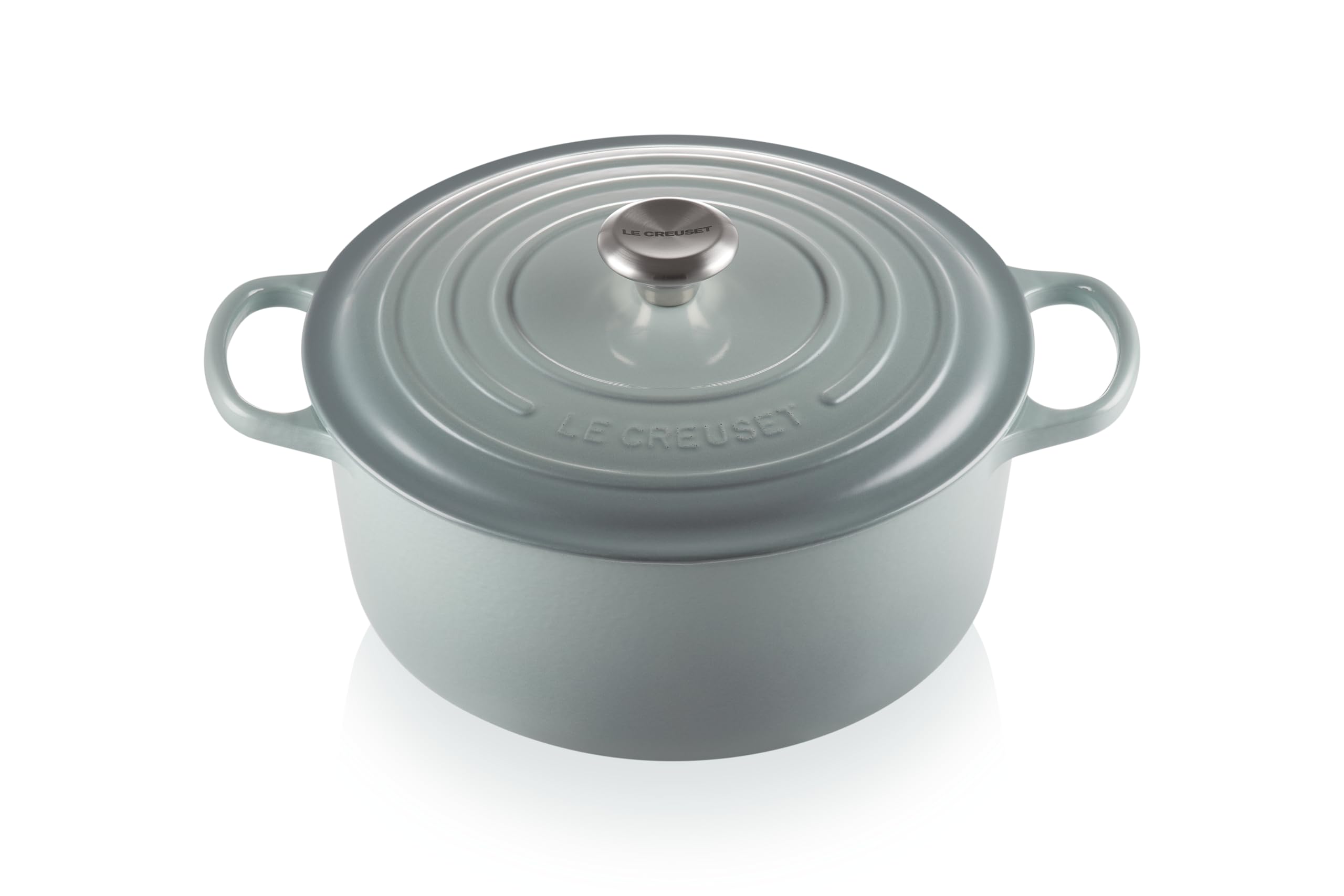 Le Creuset Olla redonda: exterior esmaltado brillante para Sal Marina y presencia elegante