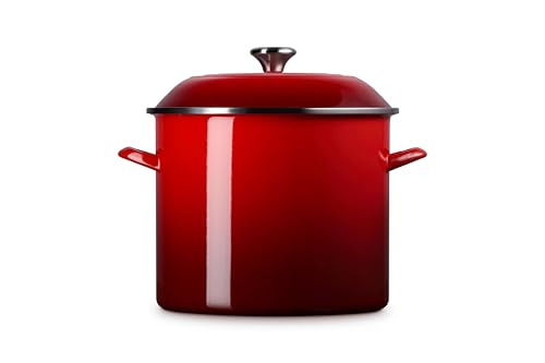 Le Creuset Olla stock Cerise pomo inox cómodo y seguro.