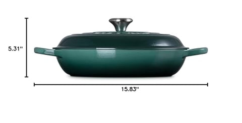 Le Creuset Braiser, peso ligero para su capacidad facilita manejo diario