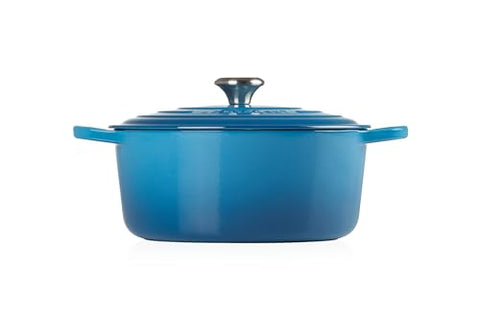 Le Creuset pomo de acero inoxidable, seguro a cualquier temperatura.