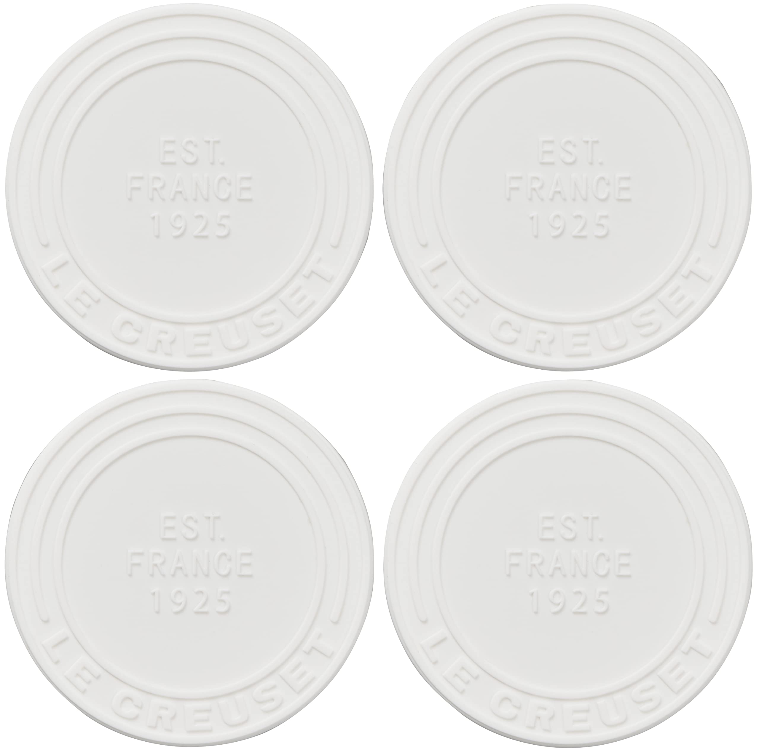 Le Creuset posavasos silicona blanco: protege superficies y resiste calor y condensación