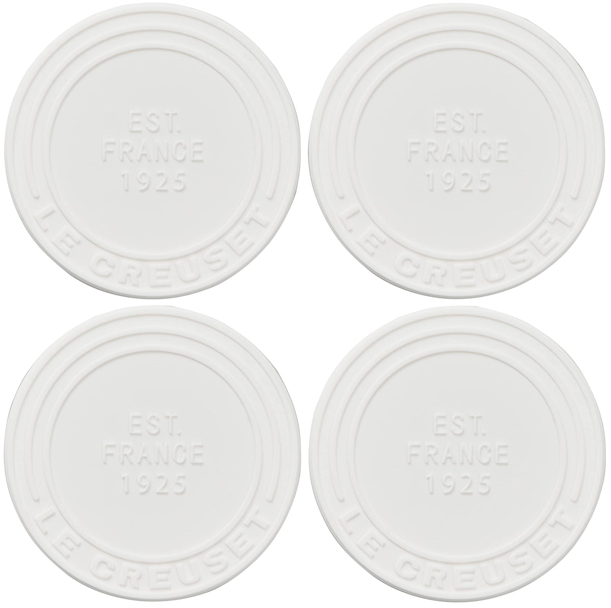 Le Creuset posavasos silicona blanco: protege superficies y resiste calor y condensación