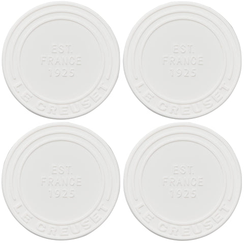 Le Creuset posavasos silicona blanco: protege superficies y resiste calor y condensación