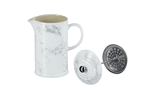 Le Creuset Prensa Francesa Marble 34oz detalle esmaltado, color vibrante y resistente a manchas.