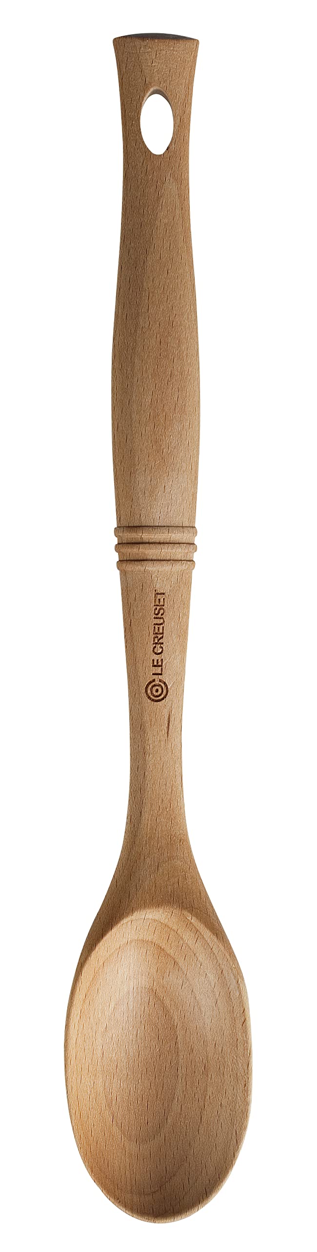 Cuchara de madera Le Creuset Revolution vista frontal, ideal para revolver y servir con control