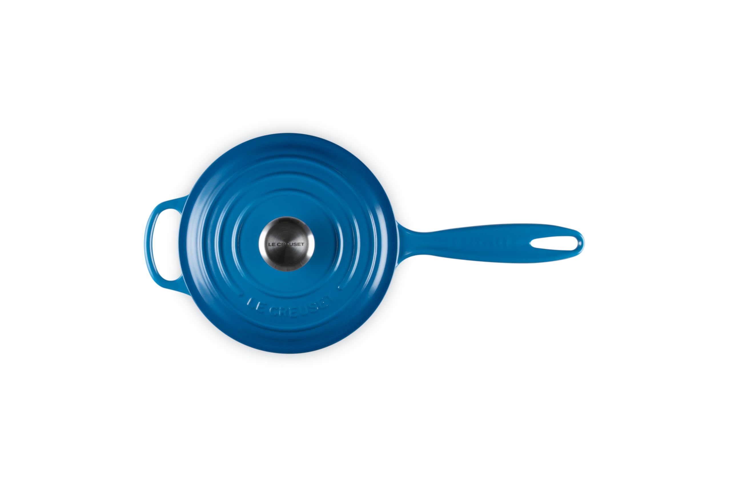 La sartén Le Creuset Signature esmaltado Marseille, asas y pomo resistentes a altas temperaturas.