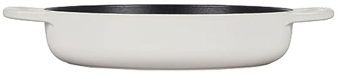 Le Creuset Signature sarten hierro 11 pulgadas blanco, manijas ergonómicas para manejo seguro.