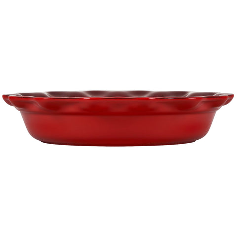 Le Creuset tartera para pastel cerise, borde acanalado elegante para servir.