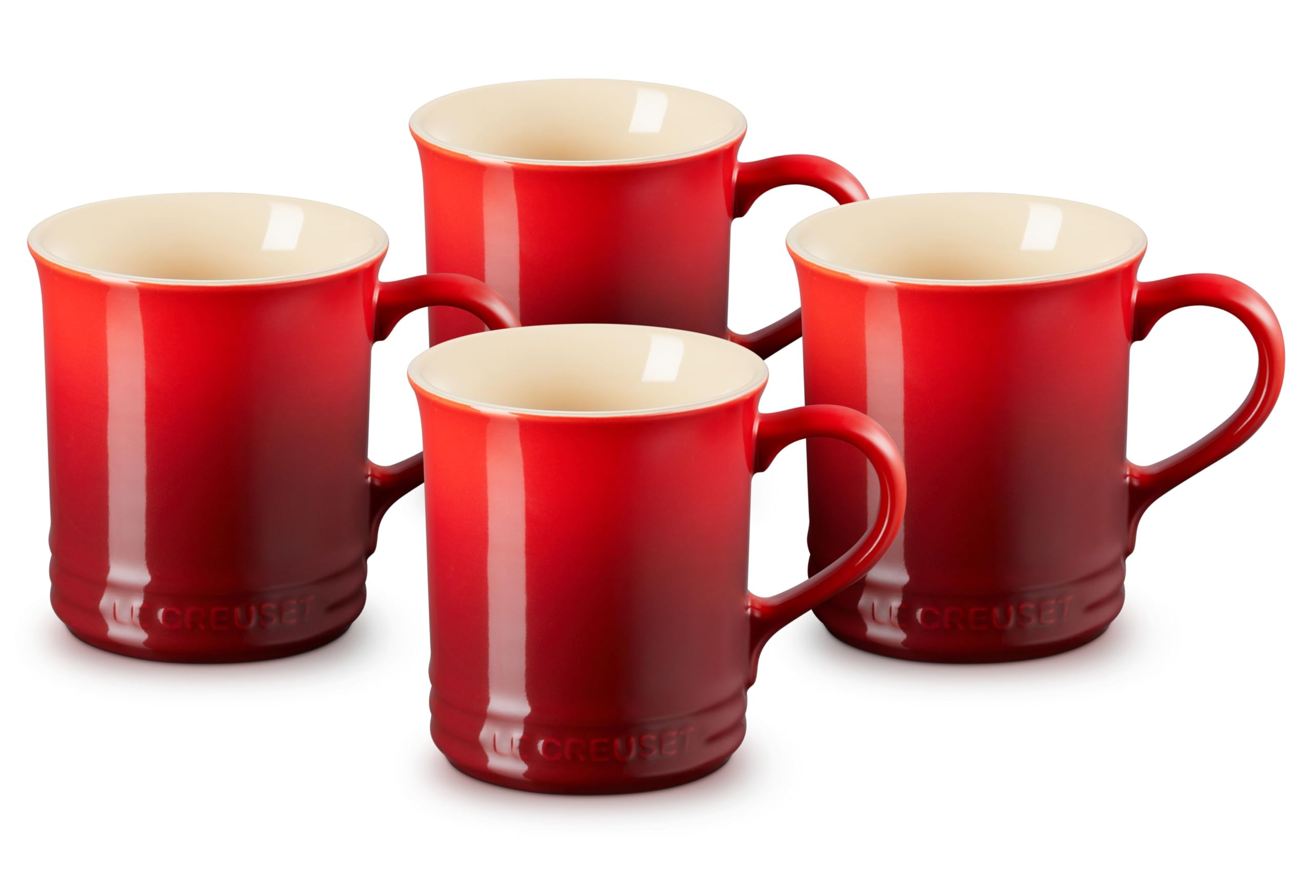 Taza Le Creuset Cerise con esmalte exterior protege de manchas y desgaste diario.