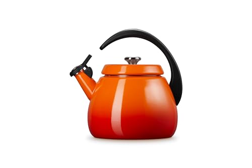 Le Creuset tetera Cloche muestra tapa y perilla de acero inoxidable