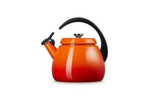 Le Creuset tetera Cloche muestra tapa y perilla de acero inoxidable
