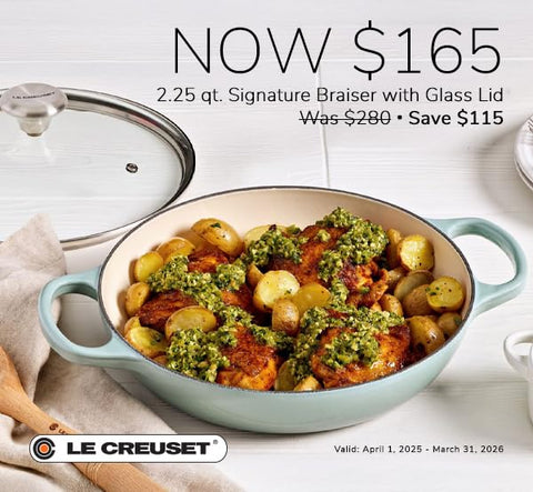 Le Creuset uso versátil en cocinas y hornos para varias recetas.
