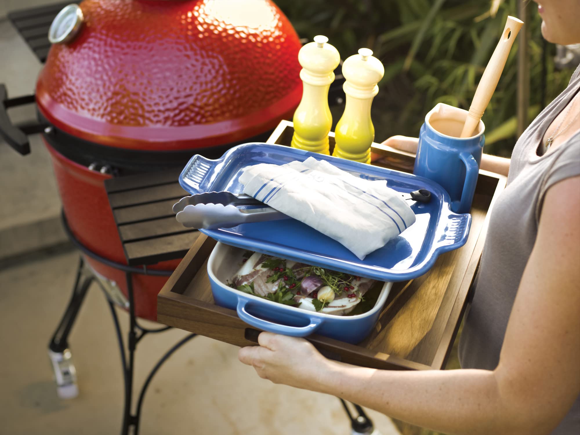 Le Creuset usos multipropósito: postres, guisos y verduras asadas.