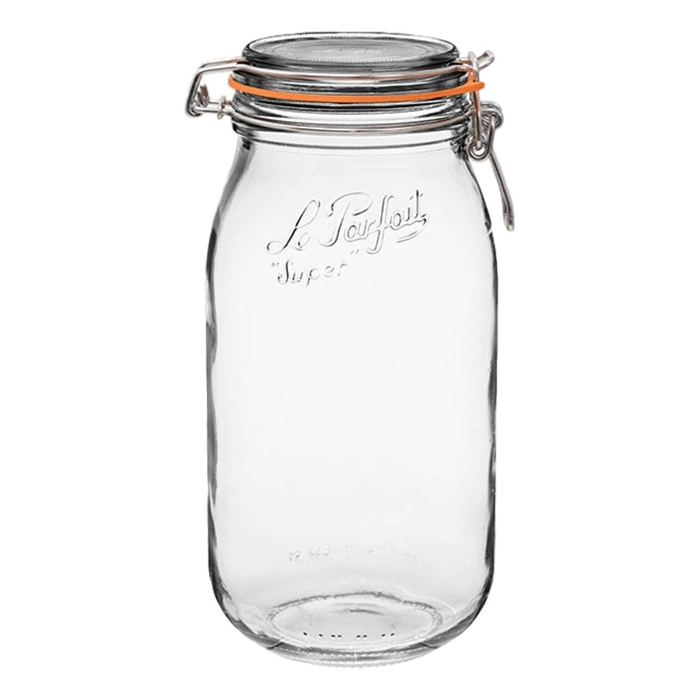 Le Parfait Super Jar de boca ancha facilita llenado y limpieza.