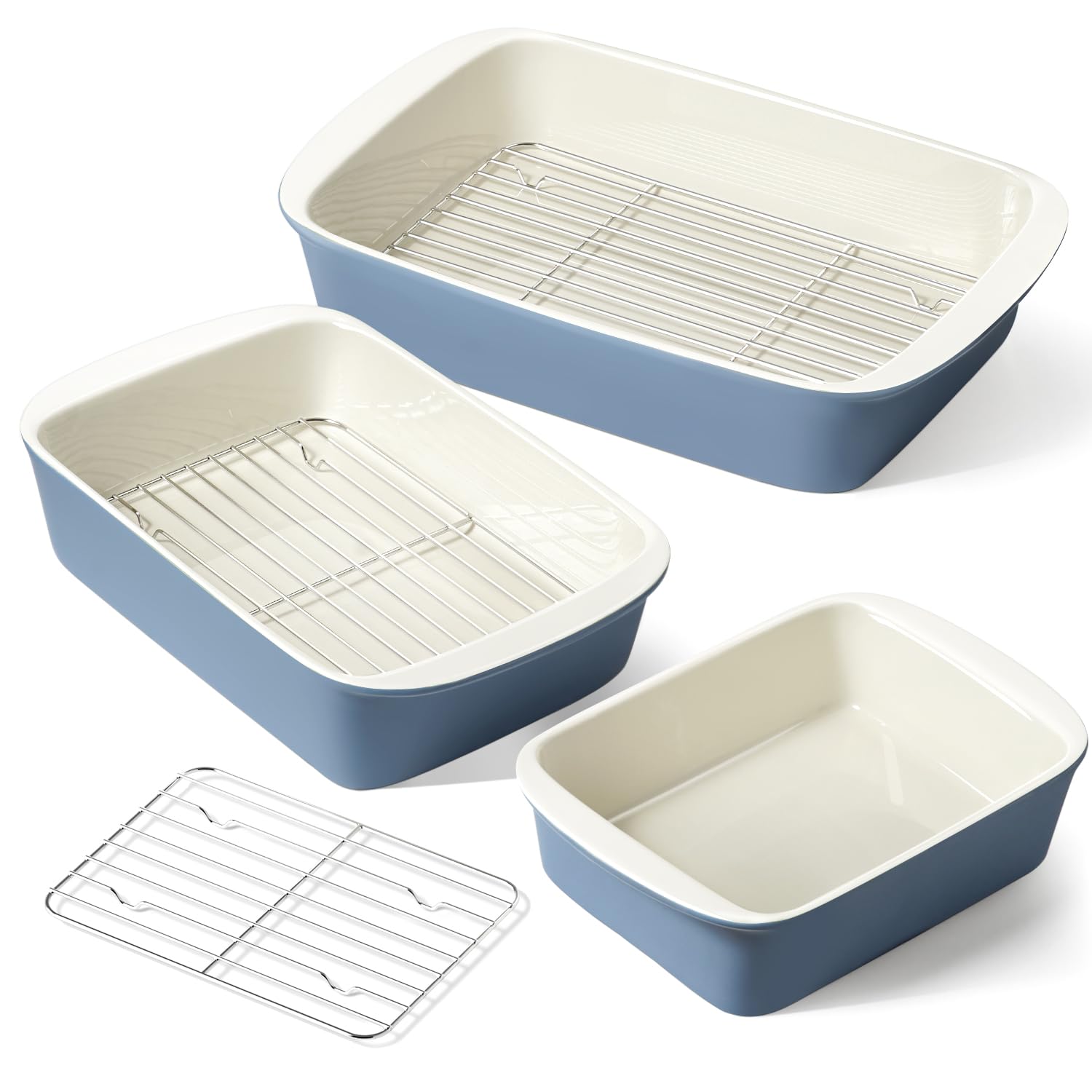 LE TAUCI bandeja profunda grande para horno, ideal para porciones familiares y capas