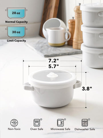 LE TAUCI cuenco cerámico blanco sin plomo ni cadmio apto para horno