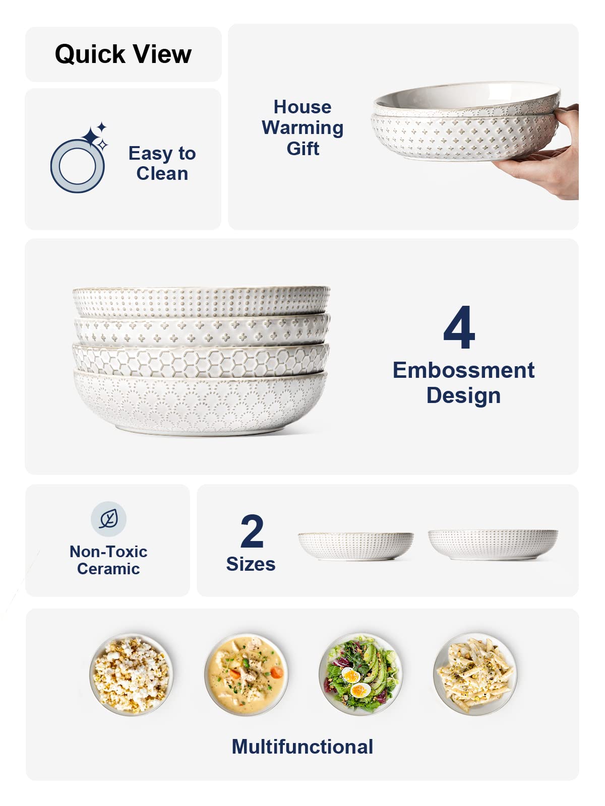 LE TAUCI cuenco-ceramico-8-pulgadas: diseño elegante apto para microondas y horno.