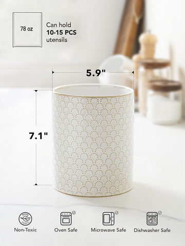 LE TAUCI porta-utensilios apto para lavavajillas gracias al esmalte vidriado.