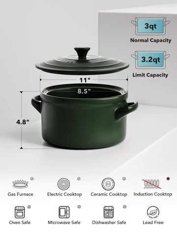 Olla LE TAUCI 3qt apta para horno, microondas y lavavajillas