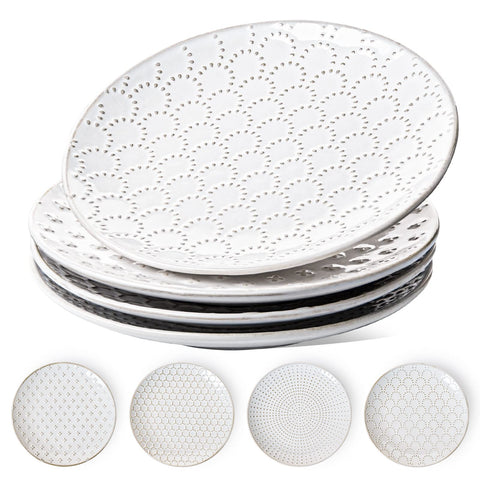 Plato LE TAUCI para ensalada de 8 pulgadas con relieve para presentar ensaladas.