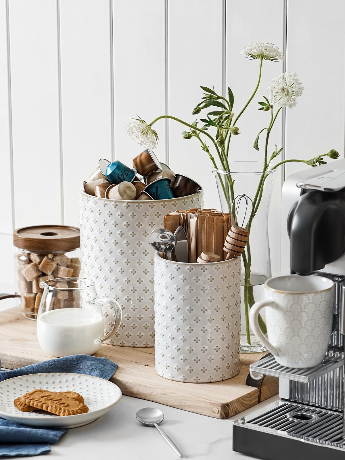 LE TAUCI porta-utensilios pequeño blanco ártico, ideal para cubiertos y cucharas