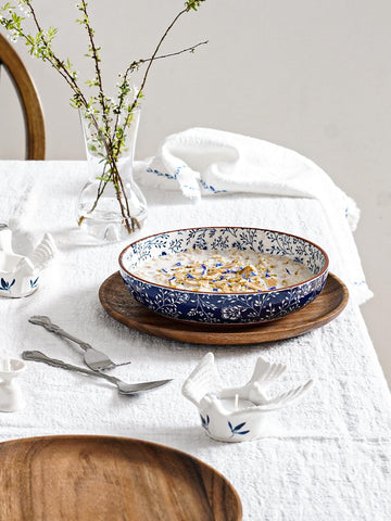 LE TAUCI presentacion elegante para mesa azul vintage