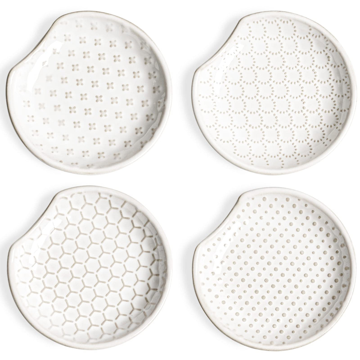 LE TAUCI reposacucharas estufa con relieve, juego de cuatro para organización