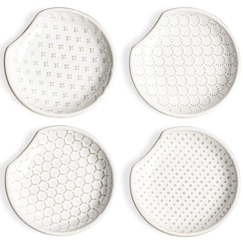 LE TAUCI reposacucharas estufa con relieve, juego de cuatro para organización